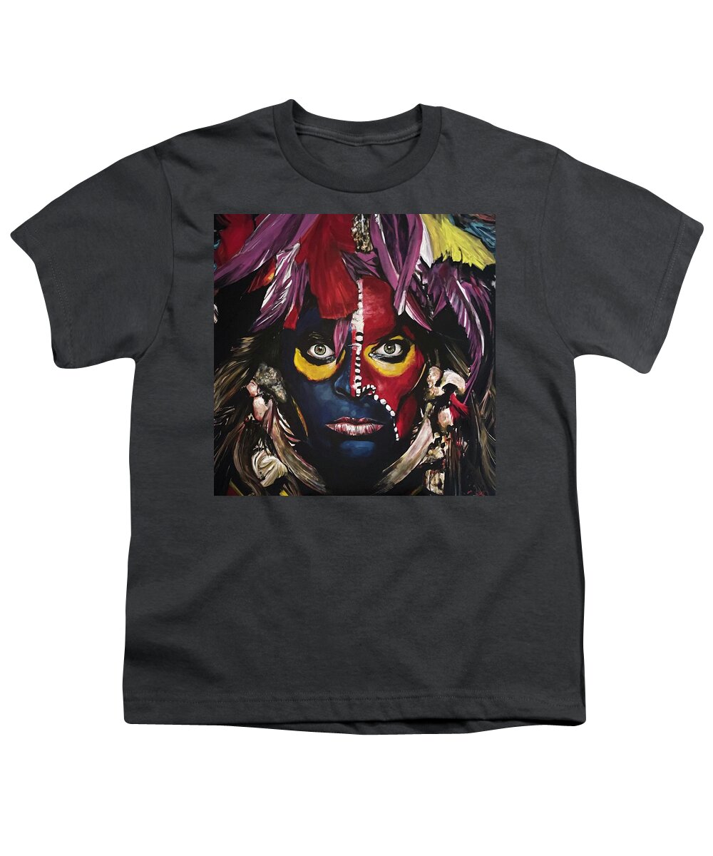 Portrait Youth T-Shirt featuring the painting Eat Em And Smile by Joel Tesch