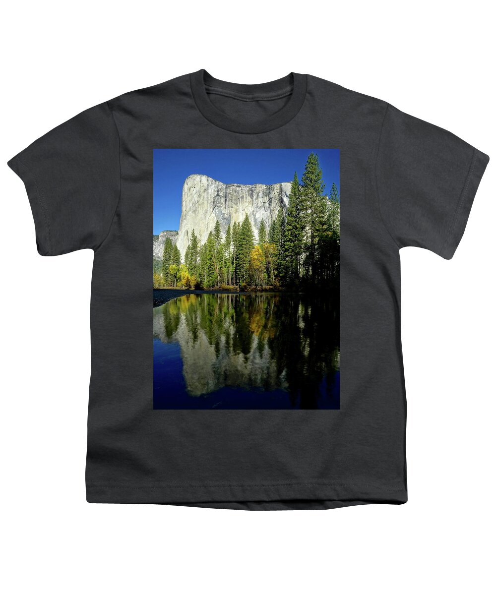 Yosemite National Park Youth T-Shirt featuring the photograph El Capitan Reflection by Brett Harvey