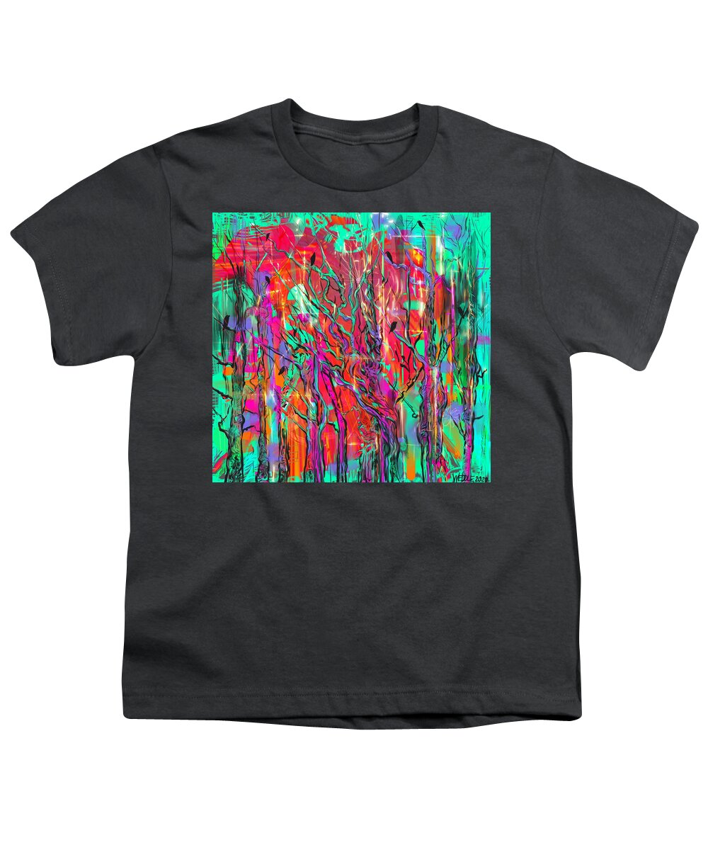 Landscape Youth T-Shirt featuring the digital art Electromagnetic by Angela Weddle