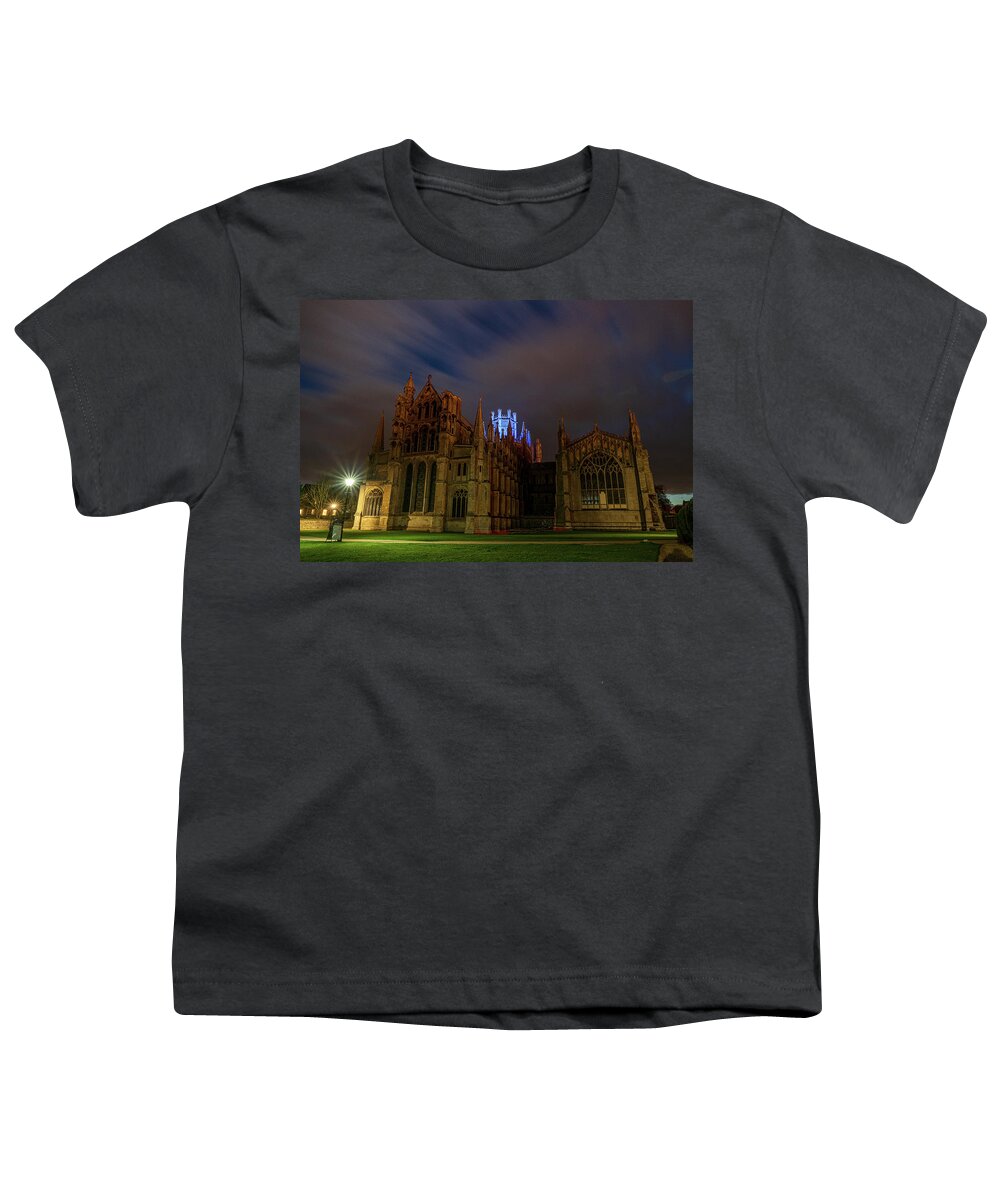 Architecture Youth T-Shirt featuring the photograph Ely Cathedral - Blue for the NHS iv by James Billings
