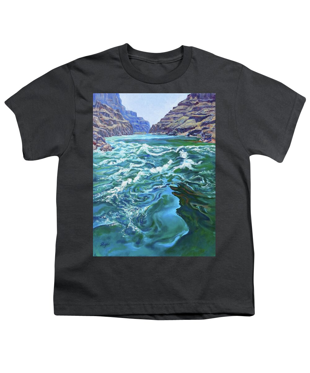 Landscape Youth T-Shirt featuring the painting Emerald Alley by Page Holland