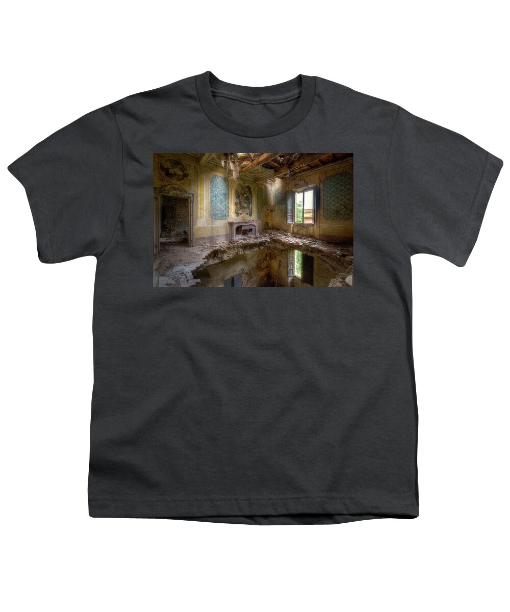 Abandoned Youth T-Shirt featuring the photograph Farm in Heavy Decay by Roman Robroek
