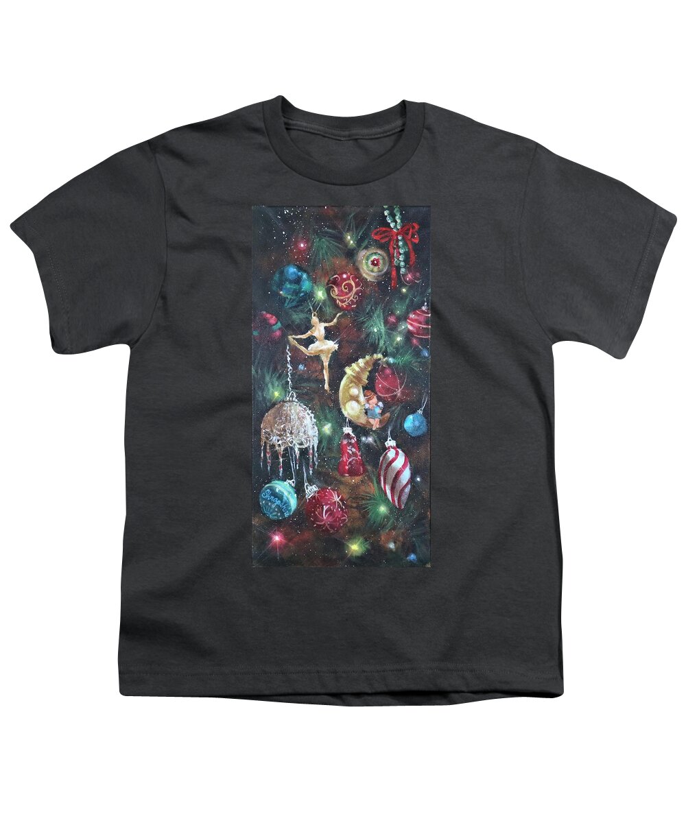 Christmas Ornaments Youth T-Shirt featuring the painting Favorite Things by Tom Shropshire