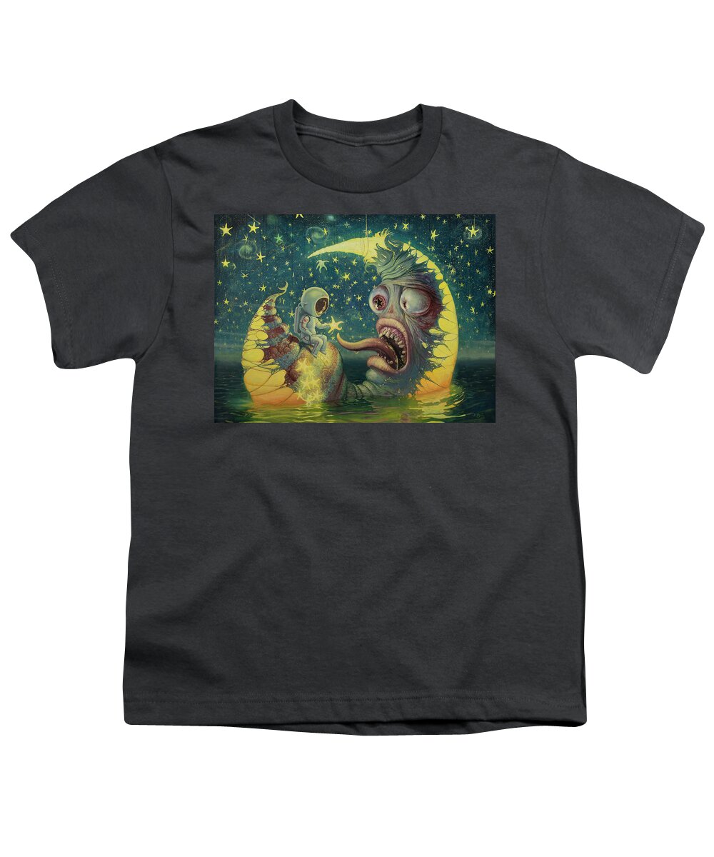 Astronaut Youth T-Shirt featuring the painting Feeding Your Inner Light by Adrian Borda