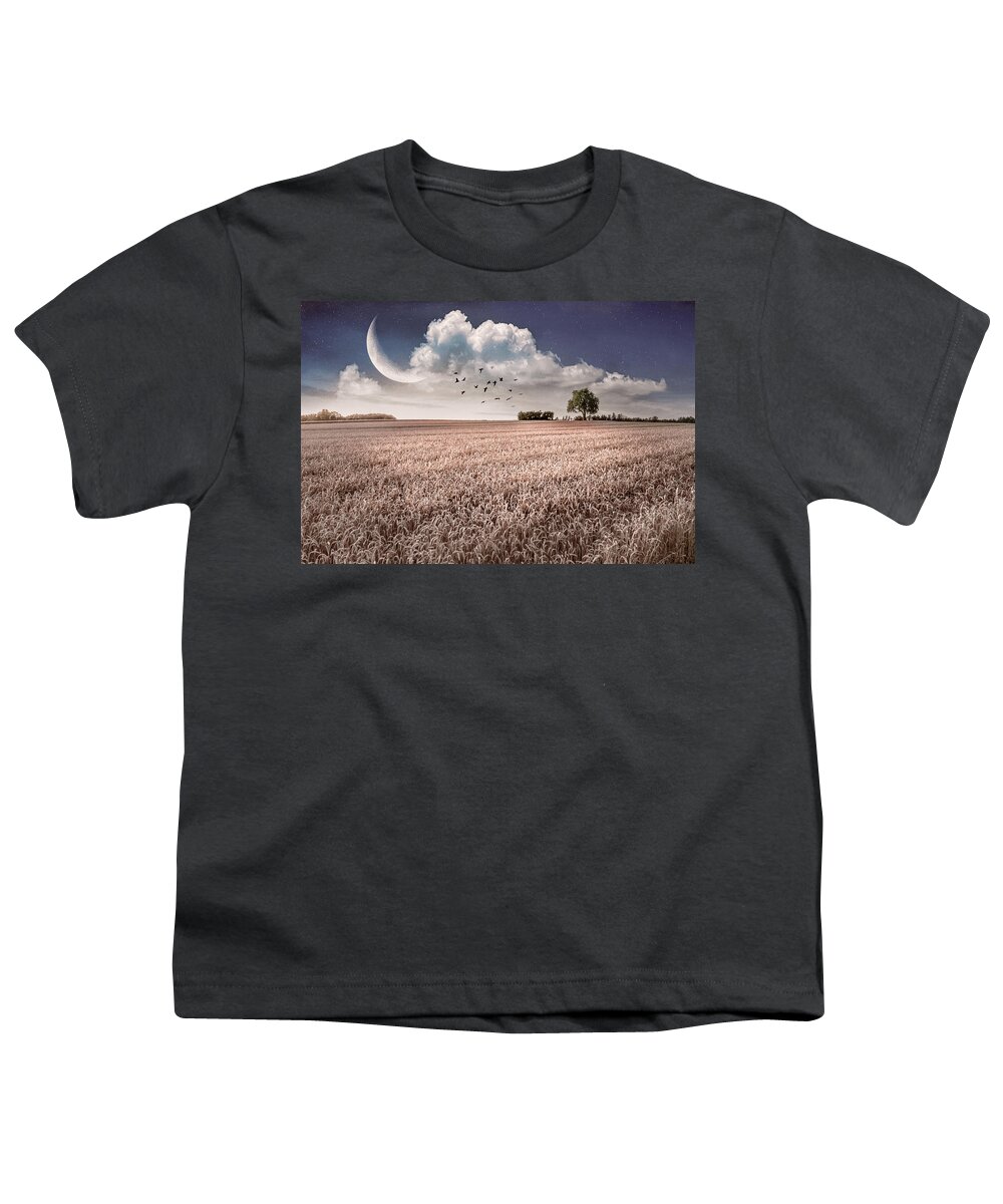 Neutral Youth T-Shirt featuring the photograph Fields in Early Evening Soft Nightfall by Debra and Dave Vanderlaan