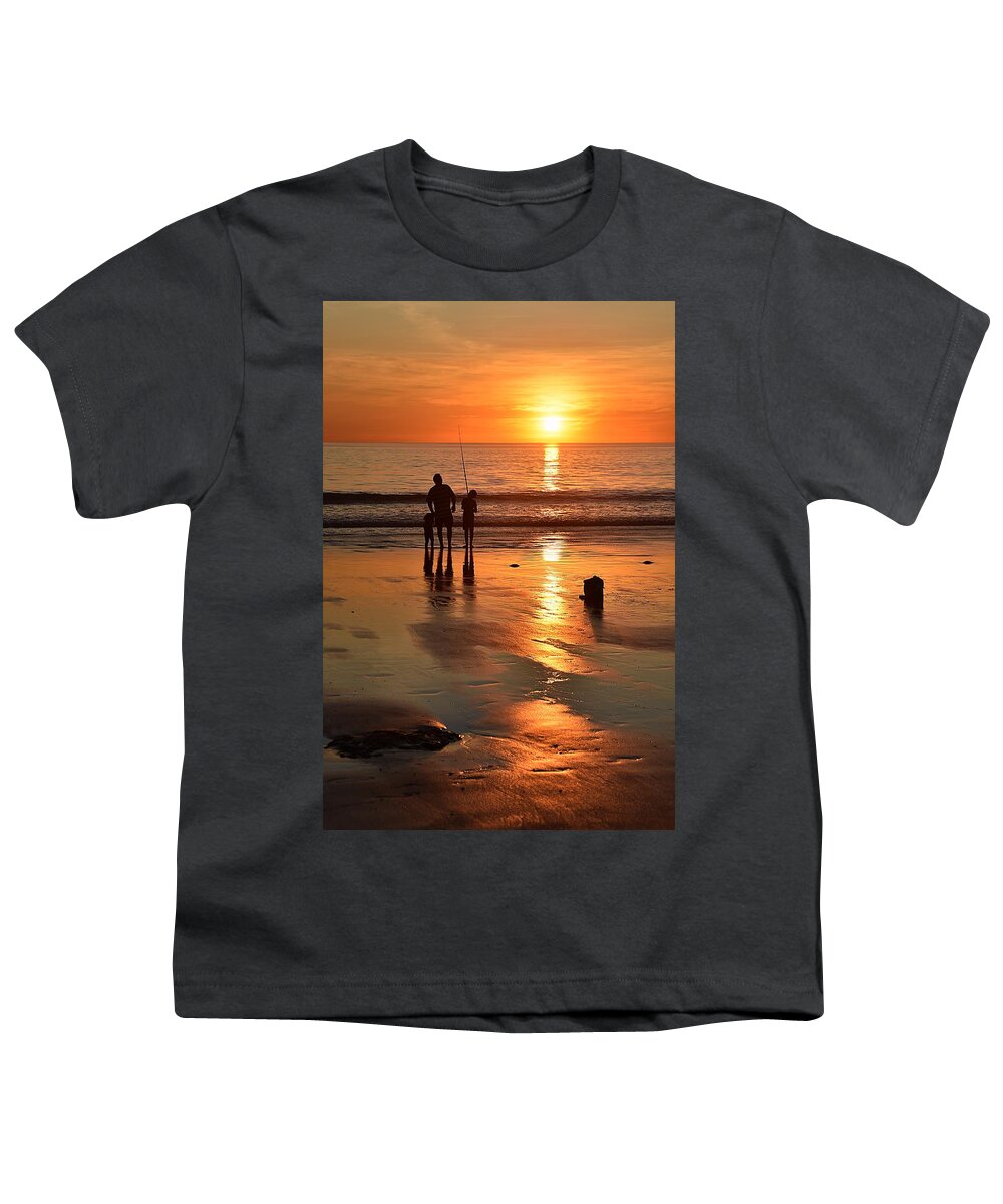 Fishing Youth T-Shirt featuring the photograph Fishing at Cable Beach by Andrei SKY