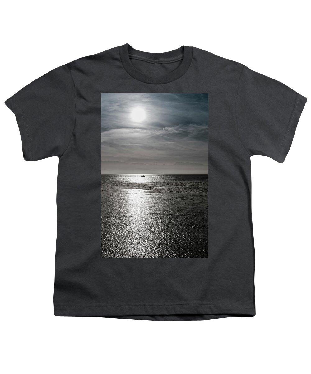 De-saturated Youth T-Shirt featuring the photograph Fishing Boat at the Blue Hour by Tony Locke