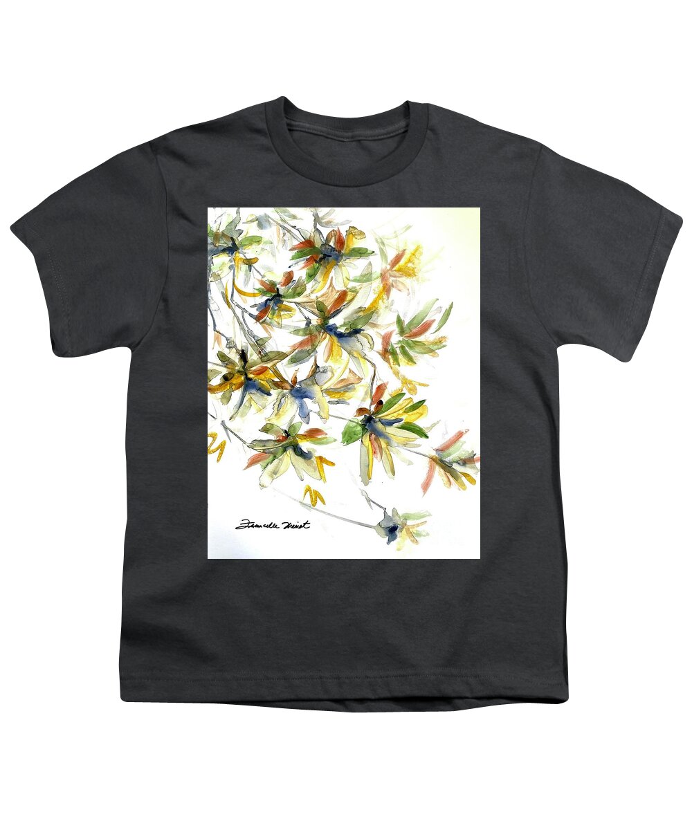 Floral Art Youth T-Shirt featuring the painting Fleurs Florales by Francelle Theriot