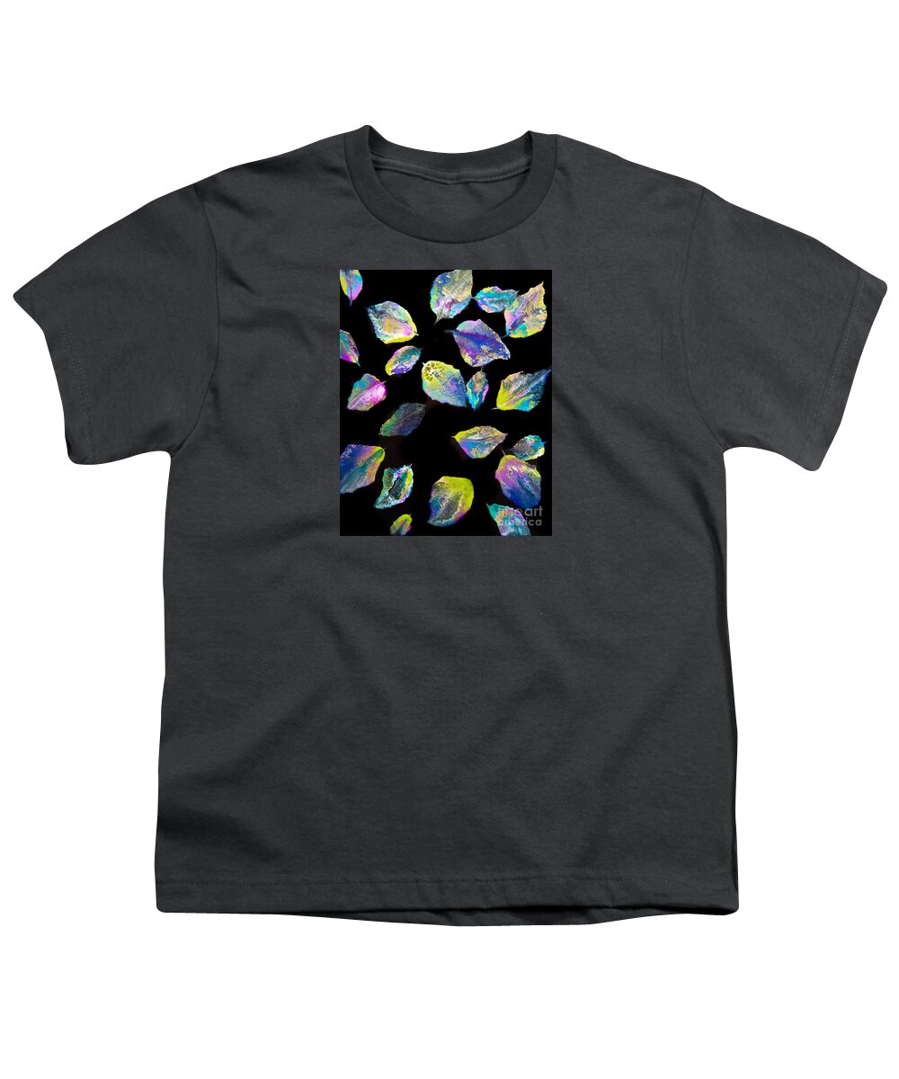 Etherial Floating Feathers Colorful Contemporary Art Modern Art Feather-art Abstract Art Youth T-Shirt featuring the painting Floating Feathers 7045 by Priscilla Batzell Expressionist Art Studio Gallery
