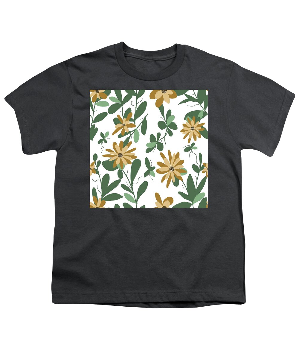 Floral Youth T-Shirt featuring the digital art Floral Pattern Design 277 by Lucie Dumas