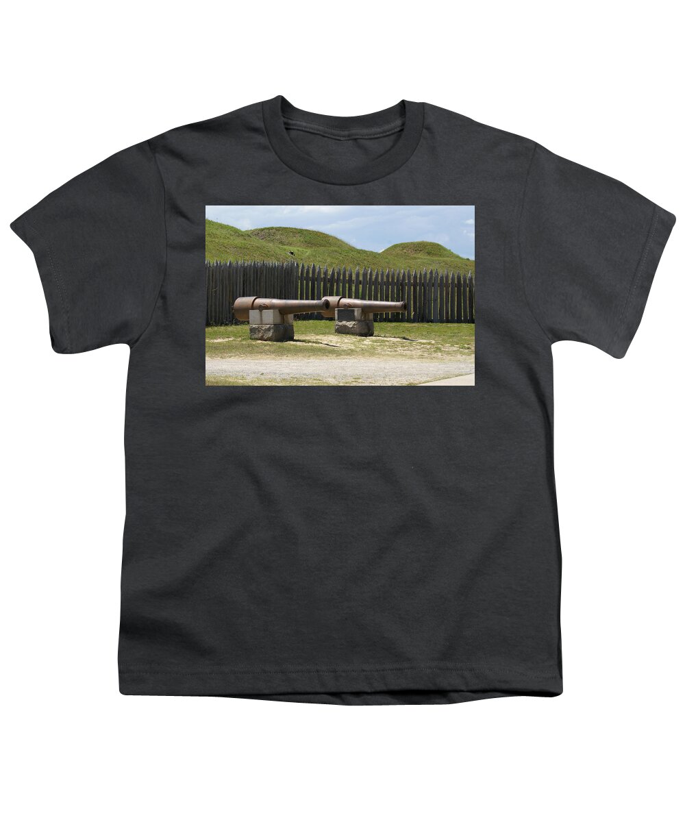 Youth T-Shirt featuring the photograph Fort Fisher Cannons by Heather E Harman