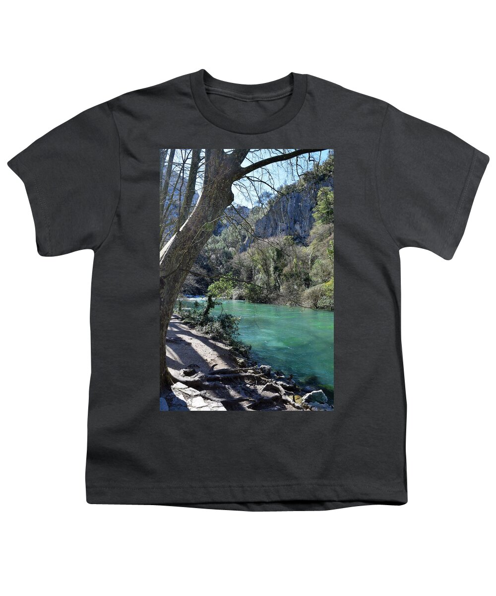 France Youth T-Shirt featuring the photograph France Fontaine de Vaucluse Photo 151 by Lucie Dumas