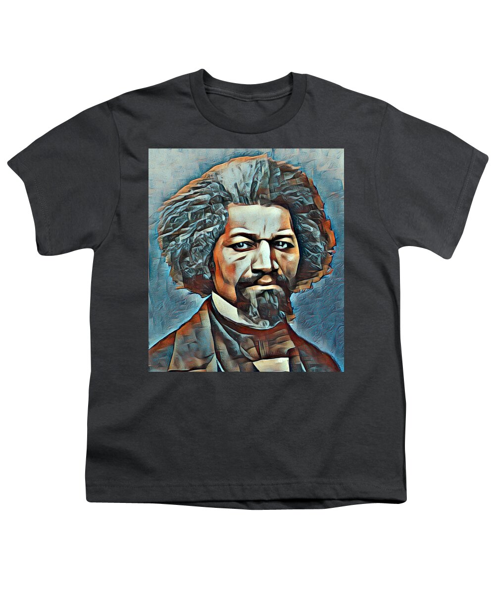 Frederick Douglass Youth T-Shirt featuring the painting Frederick Douglass Painting In Color Paintinng by Tony Rubino
