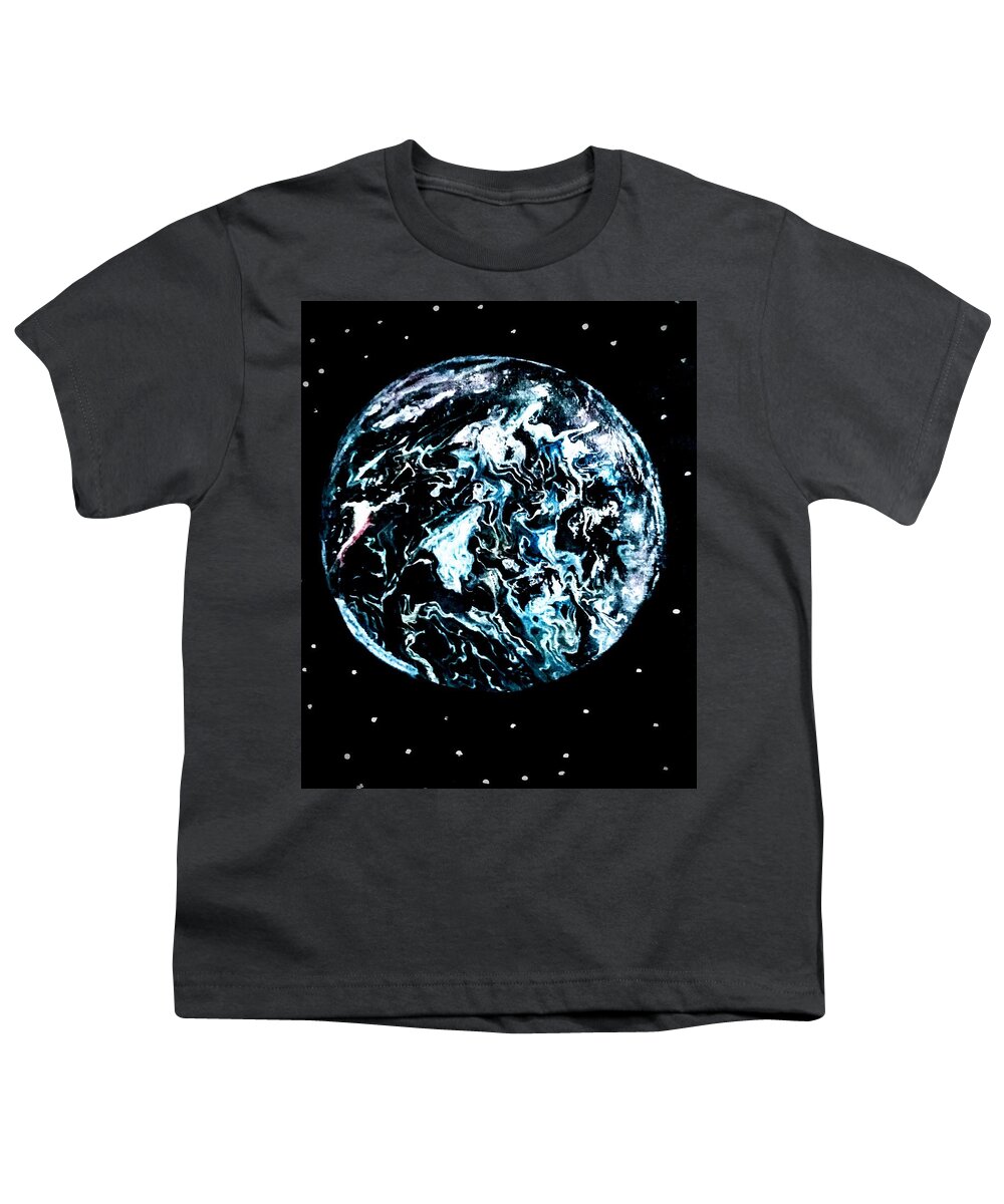 Frozen Youth T-Shirt featuring the painting Frozen planet by Anna Adams