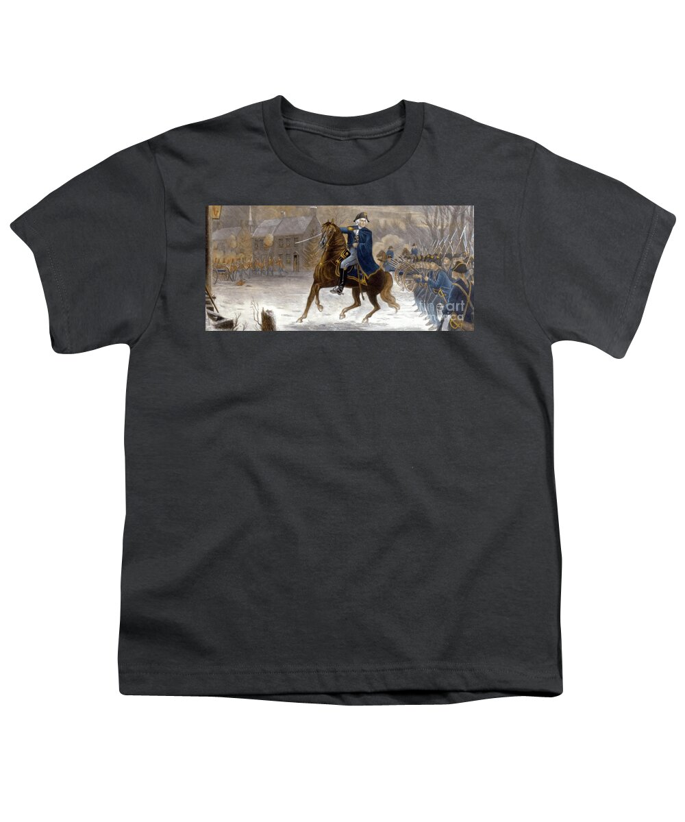 George Youth T-Shirt featuring the photograph George Washington Battle-of-Trenton by Action