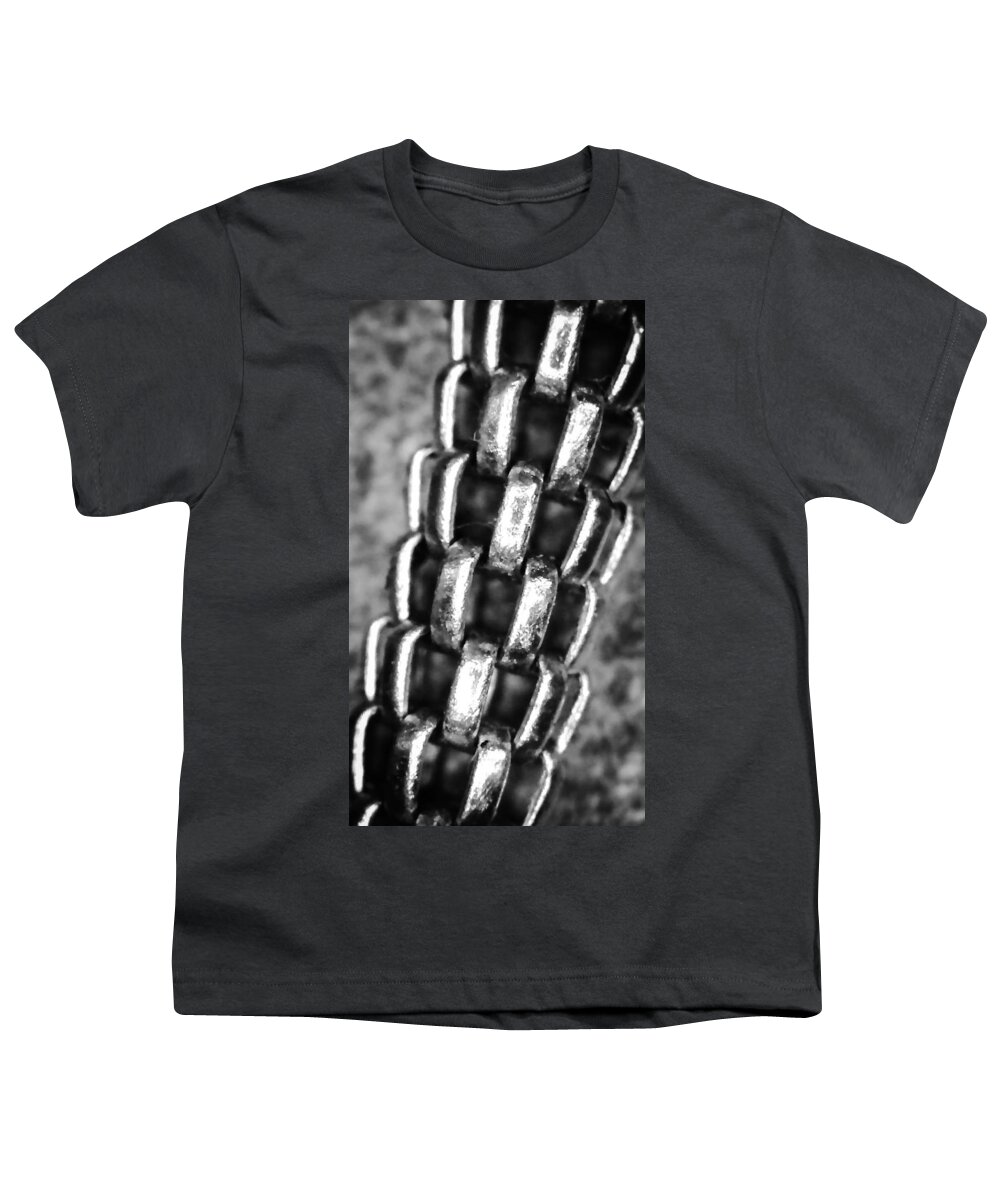 Chain Youth T-Shirt featuring the photograph Gold Rope Chain in Silver by Eileen Backman