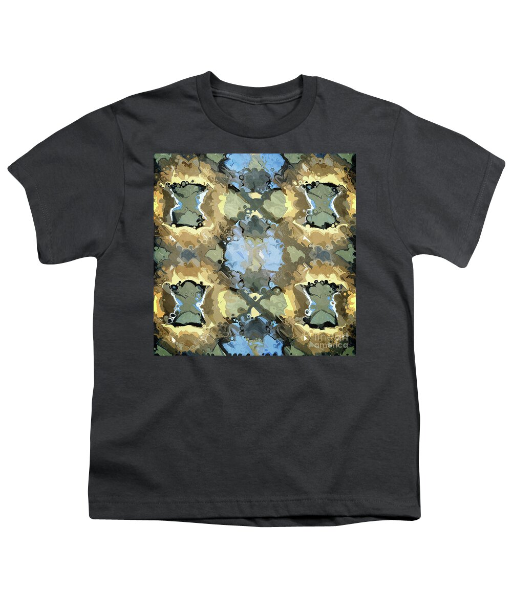 Gold Youth T-Shirt featuring the digital art Golden Abstract Pattern by Phil Perkins