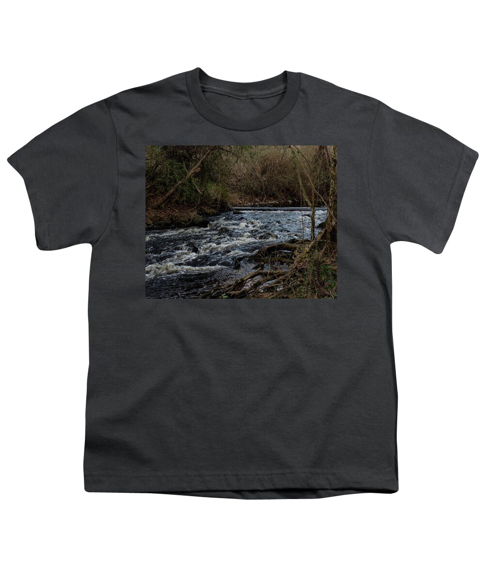 Great Falls Youth T-Shirt featuring the photograph great falls - Rockingham - 02 by Flees Photos
