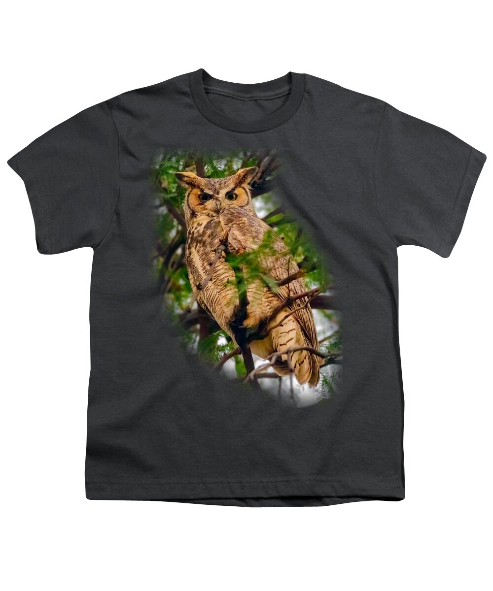 Mark Myhaver Photography Youth T-Shirt featuring the photograph Great Horned Owl 24536 by Mark Myhaver