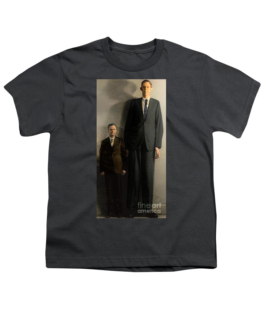 Wingsdomain Youth T-Shirt featuring the photograph Guinness World Record Tallest Man Robert Wadlow 20210302 by Wingsdomain Art and Photography