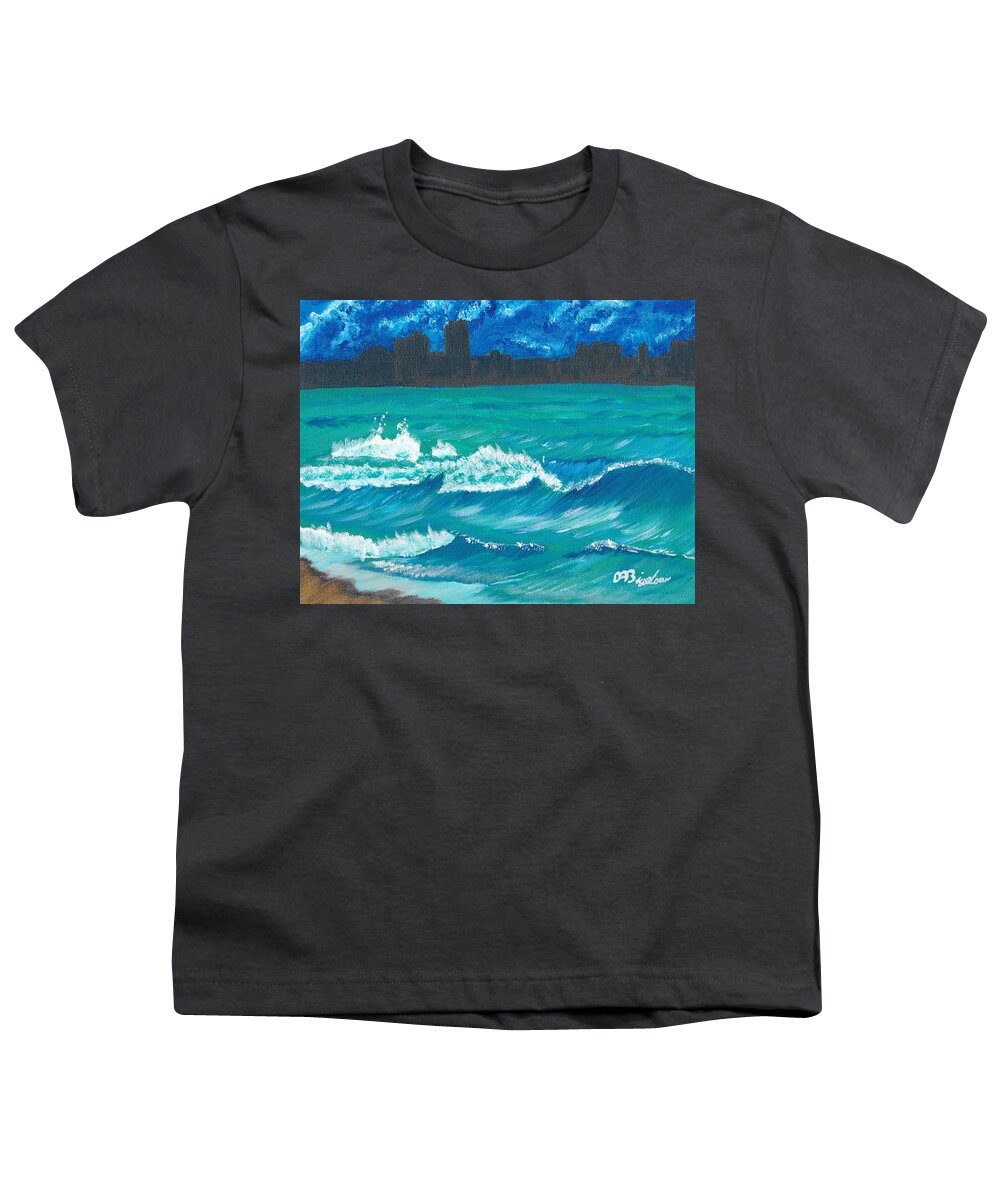 Wave Youth T-Shirt featuring the painting Hamilton Beach 2 by David Bigelow