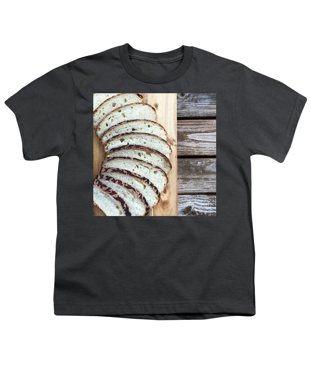 Bread Youth T-Shirt featuring the photograph Hand Painted Sourdough Pattern Designed Quartet 7 by Amy E Fraser