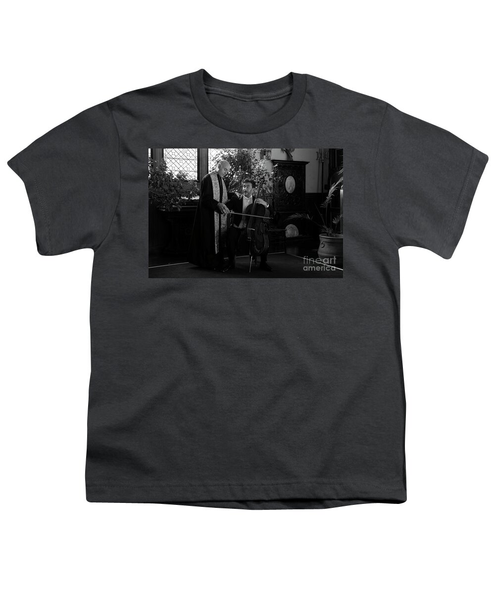 Haunted By History Youth T-Shirt featuring the photograph Haunted by History - The Cello Lesson - Craig Owens by Sad Hill - Bizarre Los Angeles Archive