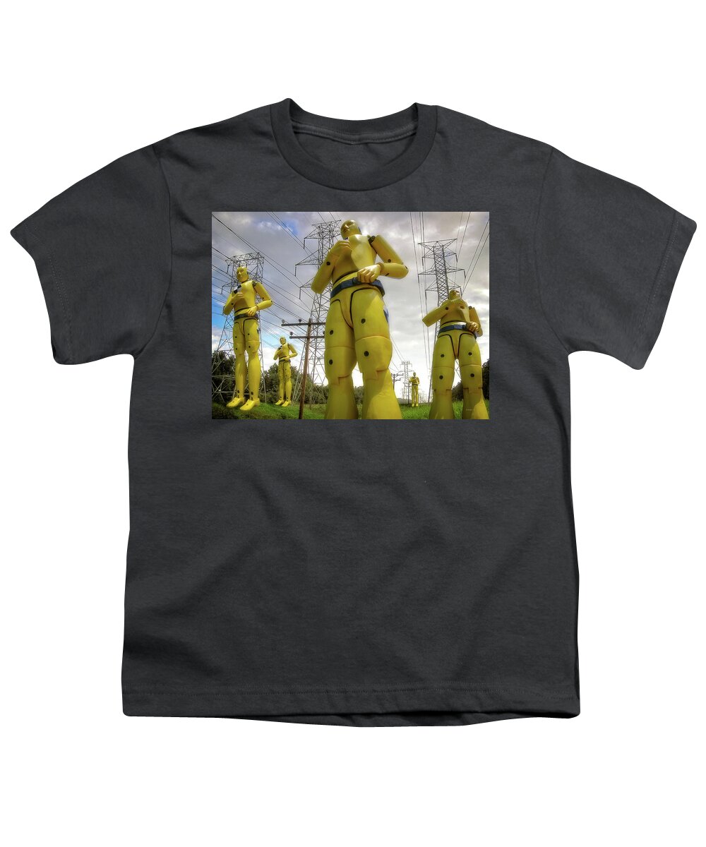 2d Youth T-Shirt featuring the digital art HazBots by Brian Wallace