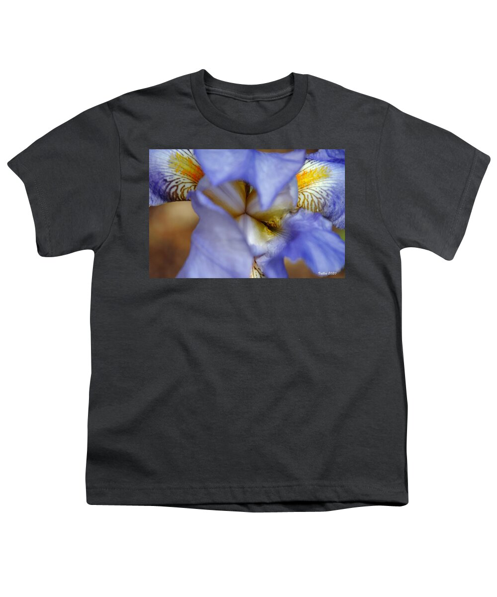 Flower Youth T-Shirt featuring the photograph Heart of the Iris by Vallee Johnson