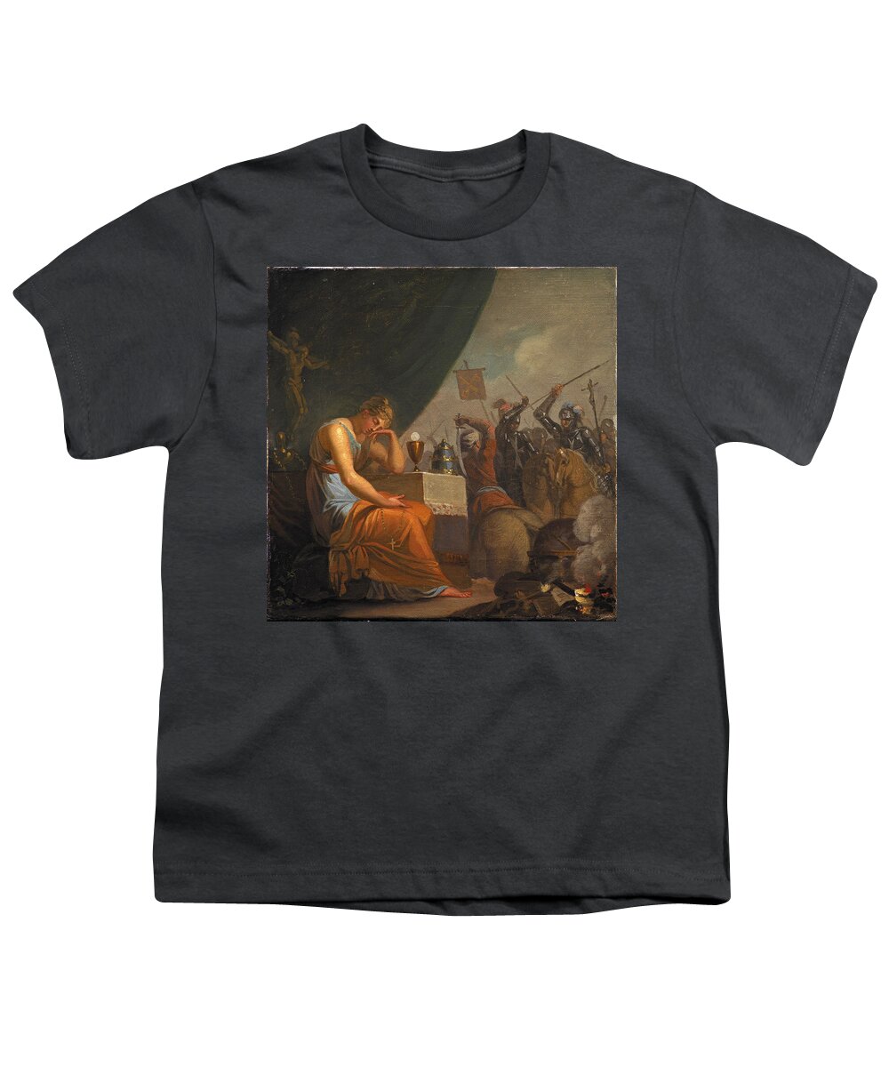 Nicolai Abildgaard Youth T-Shirt featuring the painting Hierarchy at its Peak at the time of the Crusades by Nicolai Abildgaard