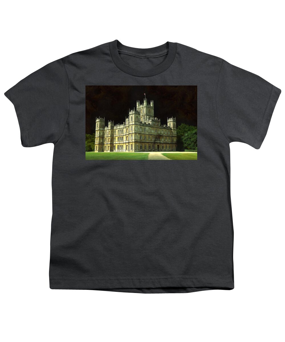 Highclere Castle Youth T-Shirt featuring the digital art Highclere Castle Digital Art Painting Print by Caterina Christakos