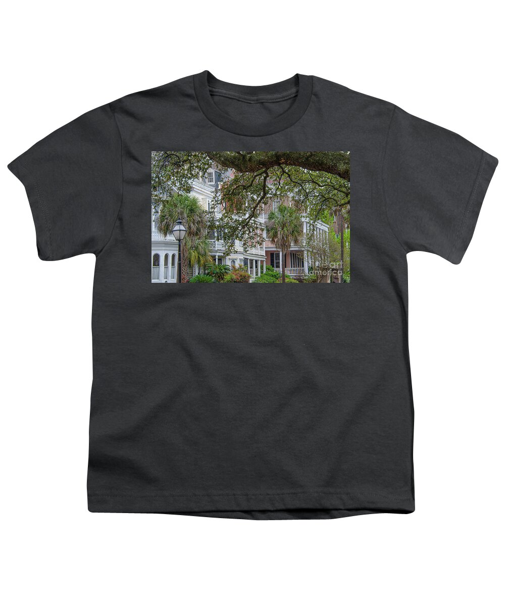 Downtown Youth T-Shirt featuring the photograph Historic Charleston Charm and Grace by Dale Powell