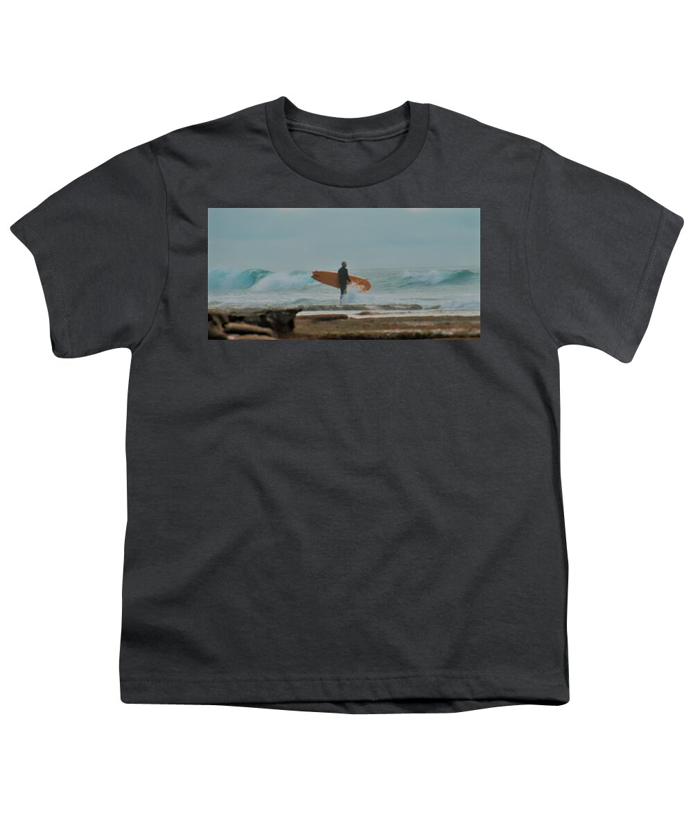 Hit The Surf Youth T-Shirt featuring the photograph Hit the Surf by Christina McGoran