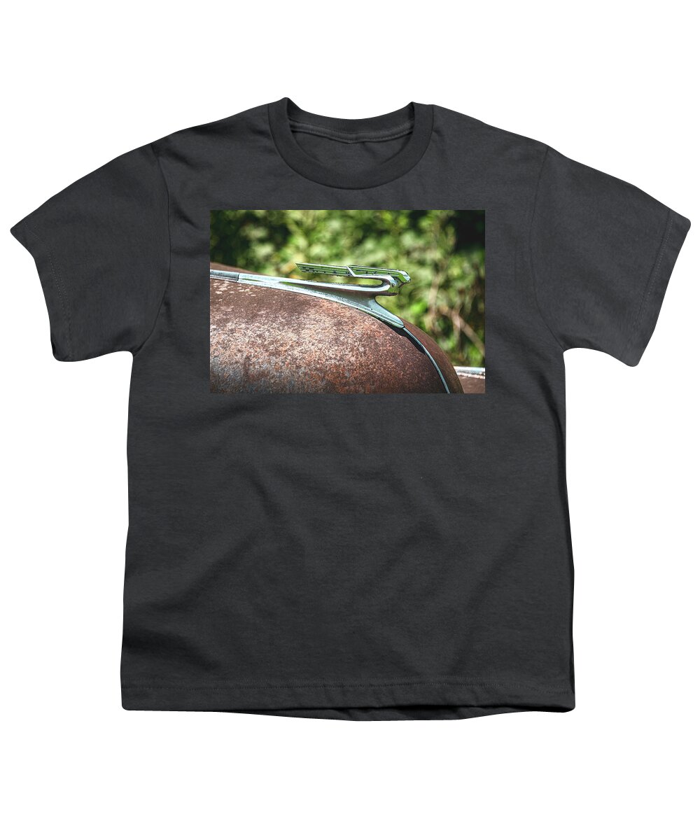 Rusty Youth T-Shirt featuring the photograph Hood Ornament-2 by John Kirkland