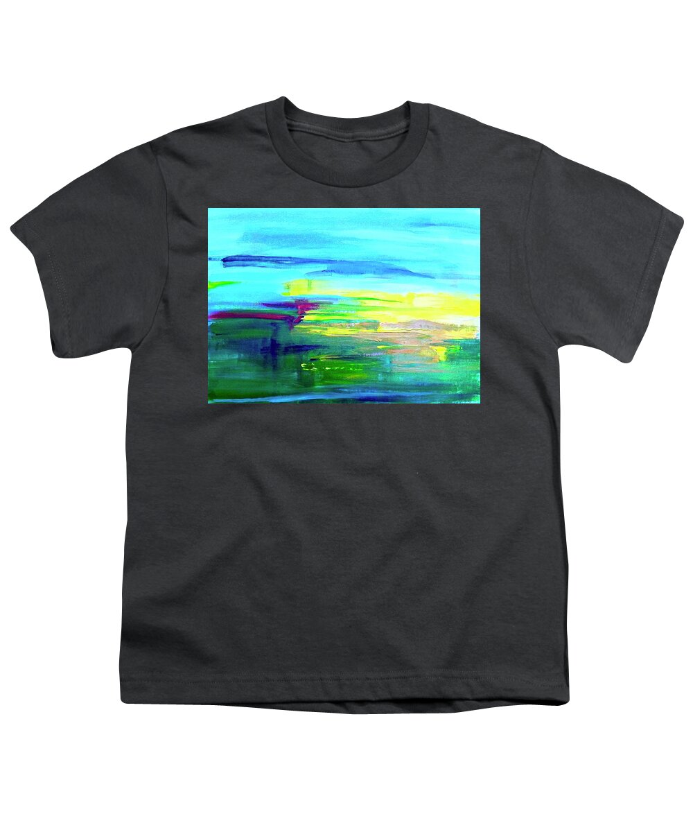 Landscape Youth T-Shirt featuring the painting Hour Of Light by Alida M Haslett
