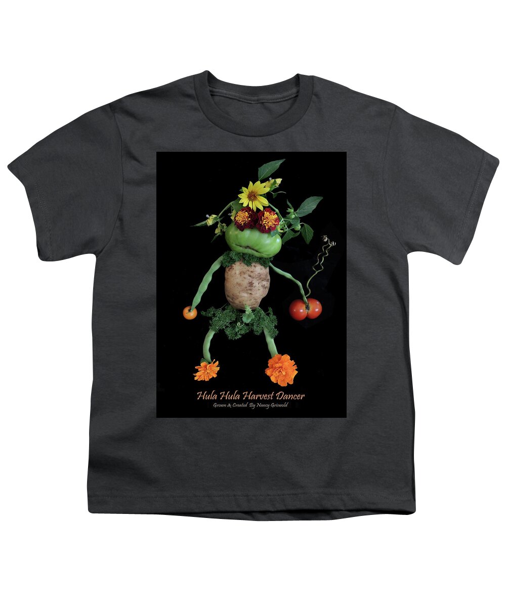 Vegetables Youth T-Shirt featuring the photograph Hula Hula Harvest Frog Vegetable Art by Nancy Griswold