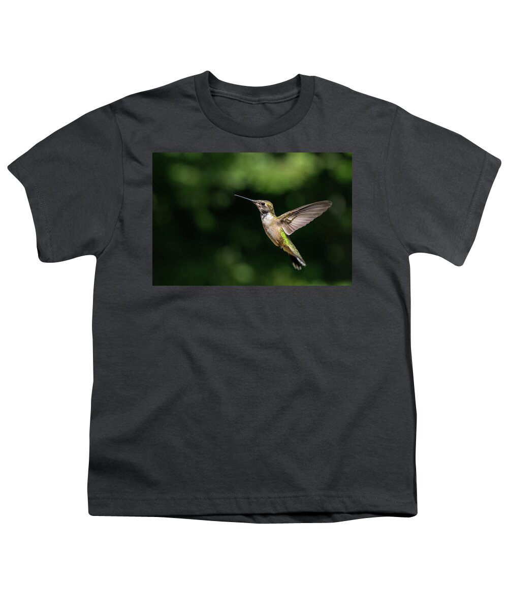 Hummingbird Youth T-Shirt featuring the photograph Hummingbird in Flight by Kenneth Everett