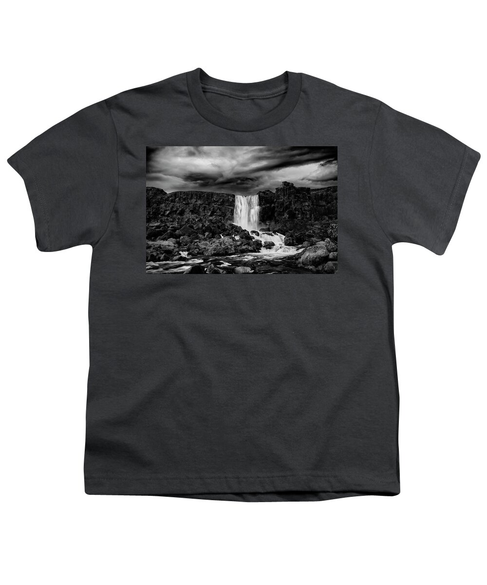 Iceland Youth T-Shirt featuring the photograph Iceland Waterfall II by Jon Glaser