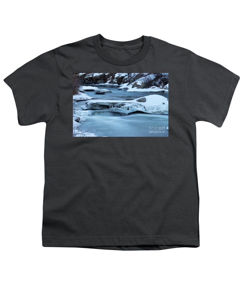 Eleven Mile Canyon Youth T-Shirt featuring the photograph Icy Smooth South Platte River by Steven Krull