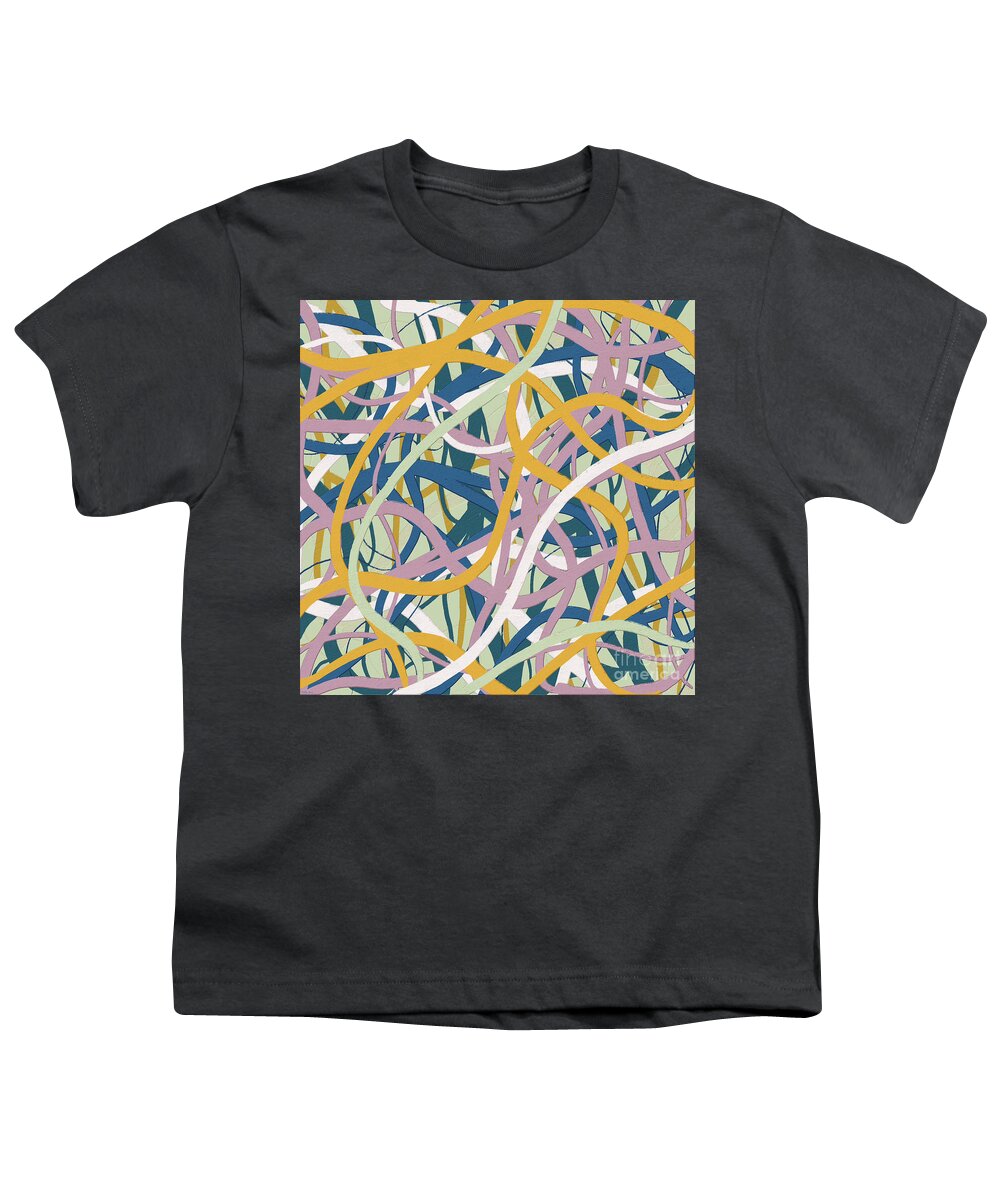Abstract Youth T-Shirt featuring the digital art Improvisation 1150 by Bentley Davis