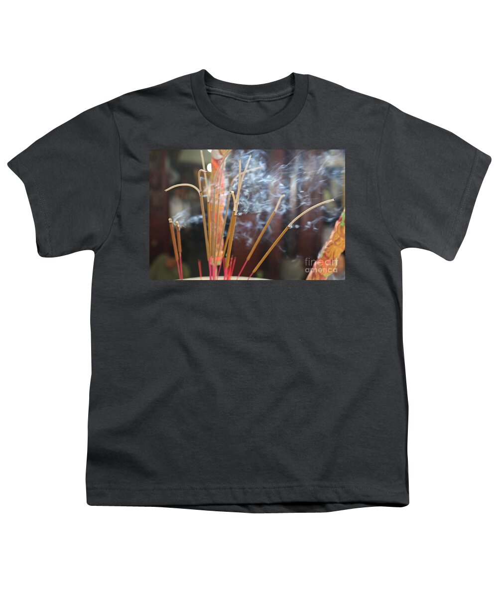 Incense Youth T-Shirt featuring the photograph Incense Burning Asia by Chuck Kuhn