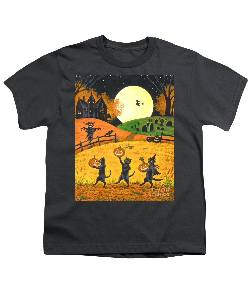 Print Youth T-Shirt featuring the painting Jack, Jill, and JOL by Margaryta Yermolayeva