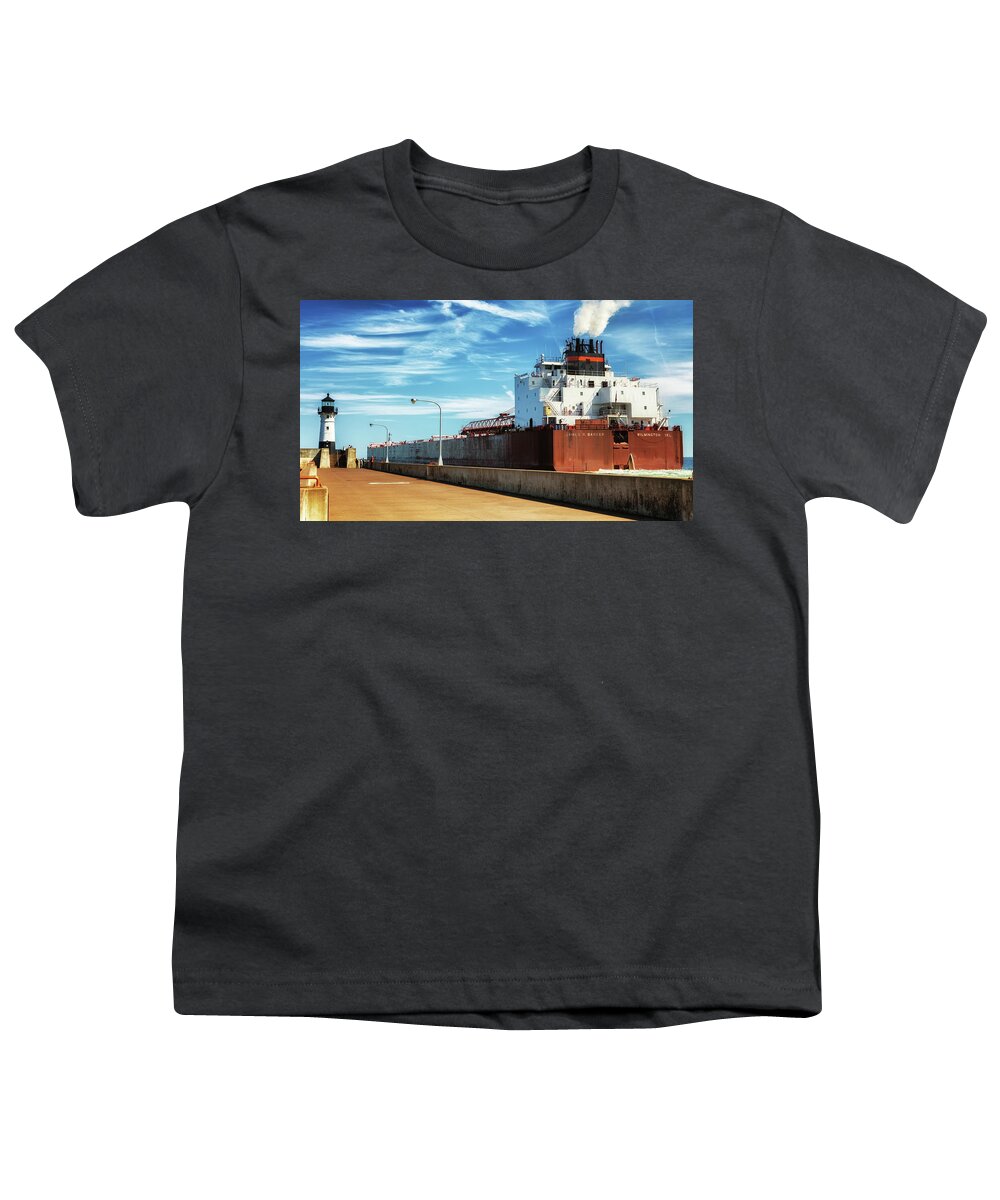 James R Barker Youth T-Shirt featuring the photograph James R Barker Heading Out of Duluth by Susan Rissi Tregoning