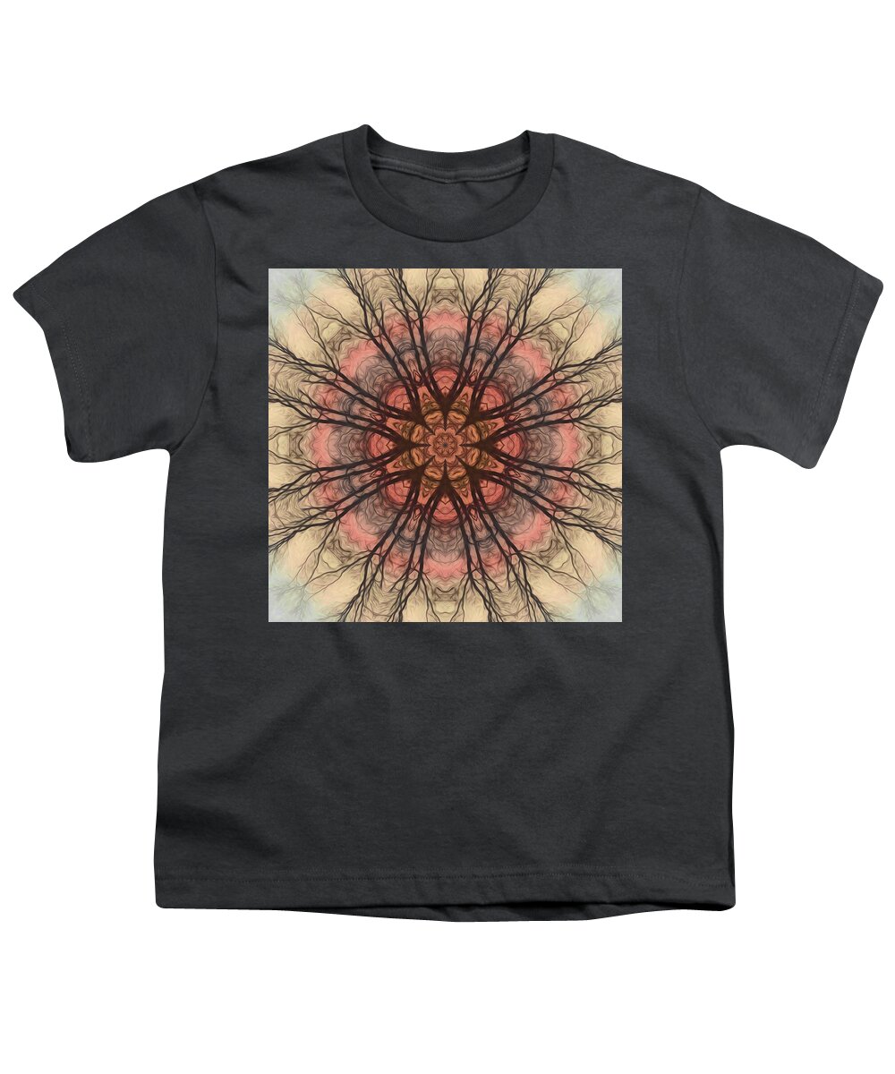 Mandala Youth T-Shirt featuring the digital art January Sunrise Mandala by Beth Venner