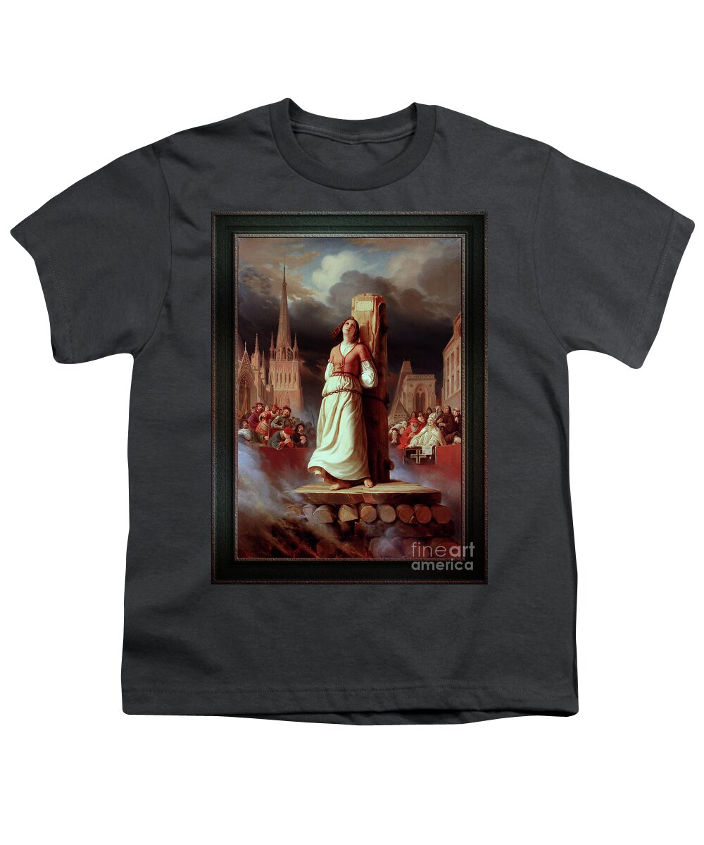 Joan Of Arc's Death At The Stake Youth T-Shirt featuring the painting Joan of Arc's Death at the Stake by Hermann Stilke Fine Art Xzendor7 Old Masters Reproductions by Rolando Burbon