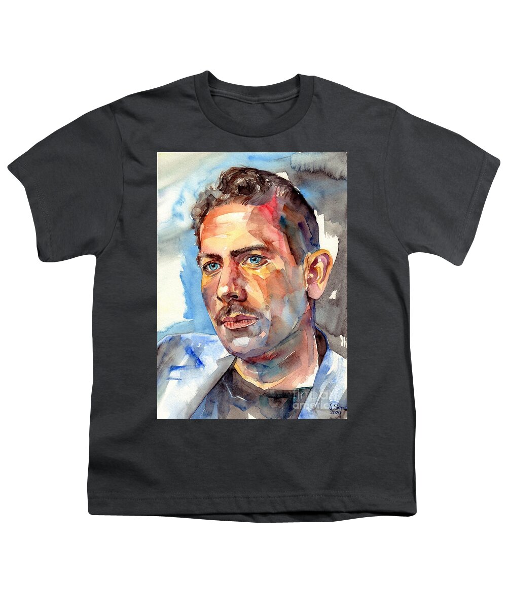 John Steinbeck Portrait Youth T-Shirt by Suzann Sines - Fine Art America