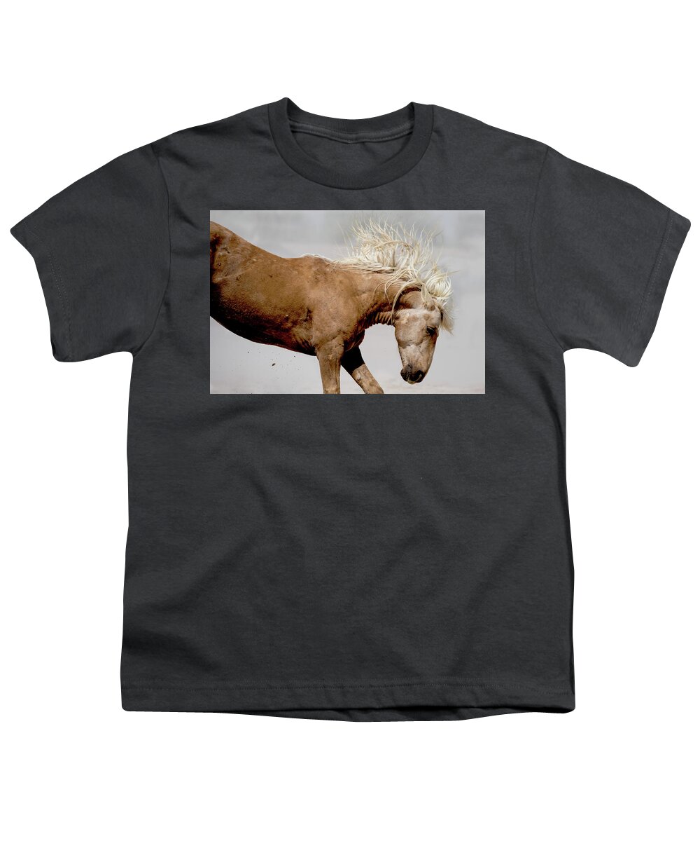 Wild Horse Youth T-Shirt featuring the photograph Kick by Mary Hone