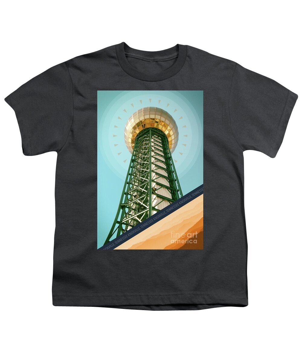 Sunsphere Youth T-Shirt featuring the digital art Knoxville Tennessee by Phil Perkins