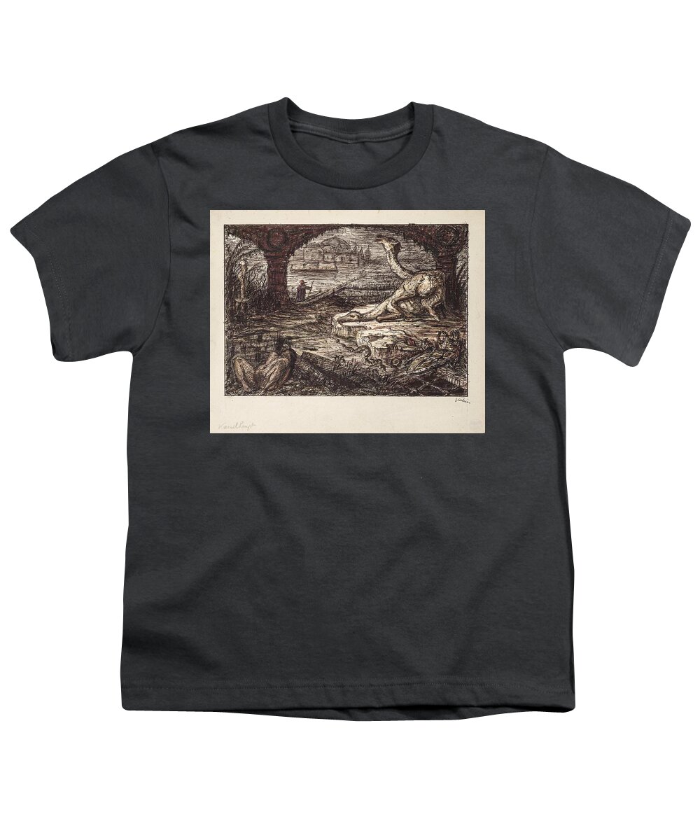 Cityscape Youth T-Shirt featuring the painting Kubin Kamelhengst by Alfred