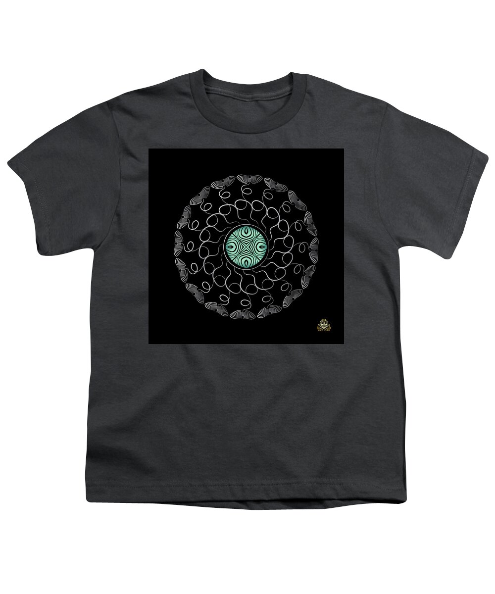 Mandala Youth T-Shirt featuring the digital art Kuklos No 4340 by Alan Bennington